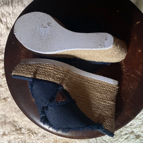 Rampage Blue Denim Summer Women's Wedges Heels Size 8.5 - Picture 6 of 8